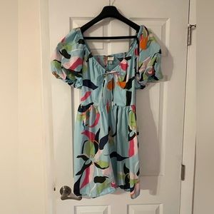 a new day floral puff sleeve dress